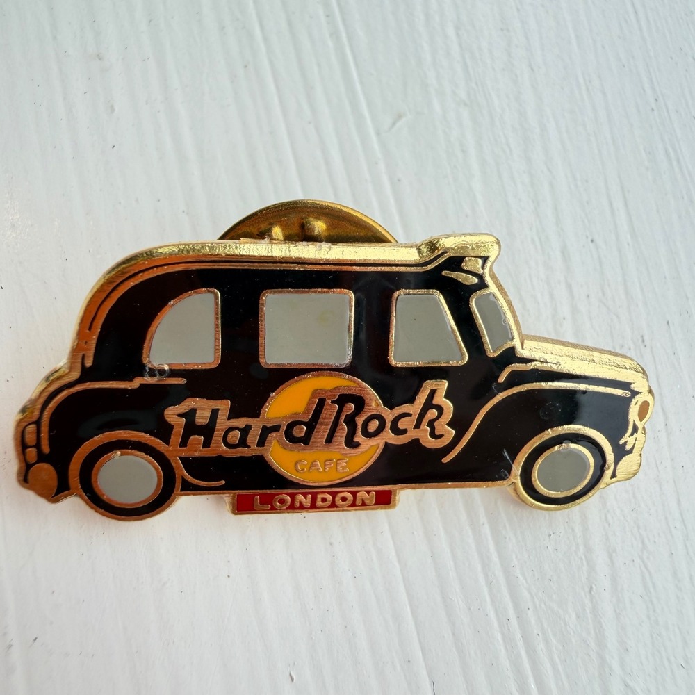 Hard Rock Cafe London Black Taxi Cab Collectible Enamel Pin Gold Tone Souvenir